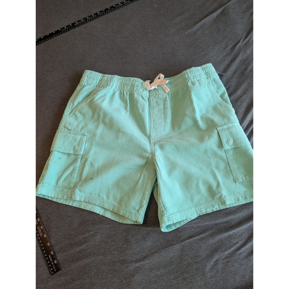 No Boundaries Mens XL Mint Green Corduroy Cargo Shorts Elastic Waist Drawstring